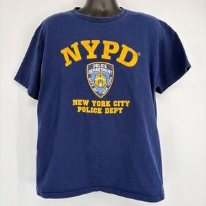 NYPD Police Department‎ New York City Police Dept T Shirt Mens XL Blue Y2k